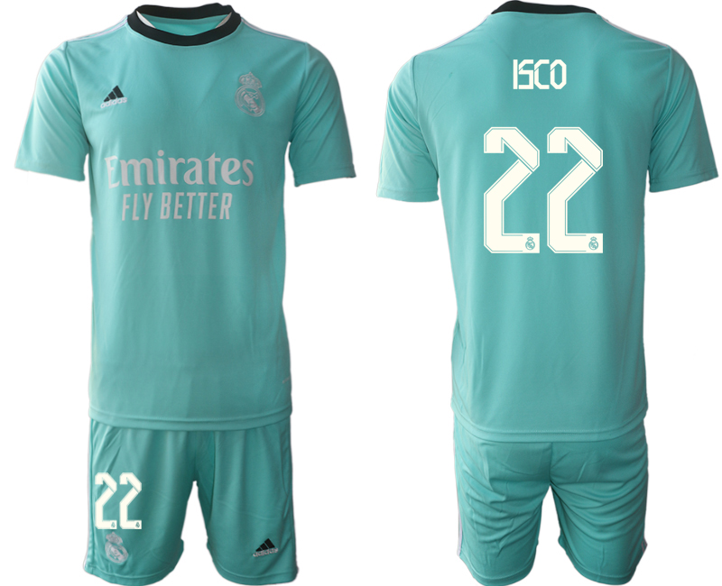 Men 2021-2022 Club Real Madrid second away Light blue #22 Soccer Jersey